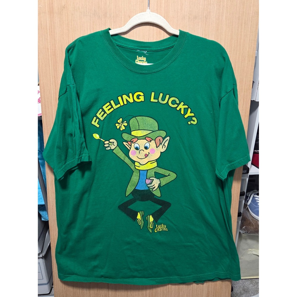 Lucky Charms‎ T-Shirt XXL Green Feeling Lucky Cereal Graphic Tee Mens 2010